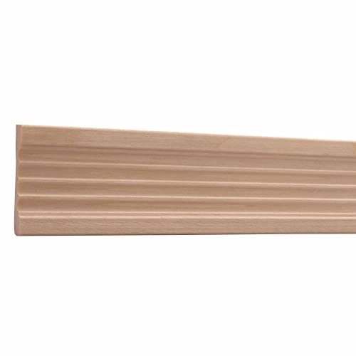 1820-4FTWHW Fluted Unfinished White Hardwood Casing Moulding