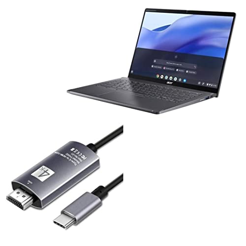 BoxWave Cable Compatible with Acer Chromebook Spin 714 (CP714-1WN) - SmartDisplay Cable - USB Type-C to HDMI (6 ft), USB C/HDMI Cable for Acer Chromebook Spin 714 (CP714-1WN) - Jet Black