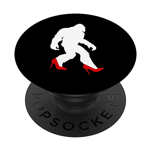 Funny Bigfoot en tacones altos Sasquatch Zapatos rojos PopSockets PopGrip Intercambiable