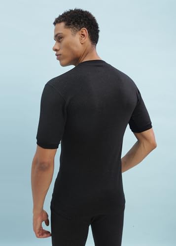 Image of Dollar Ultra Pack of 2 Combed Cotton Men V Neck Half Sleeve Thermal Top