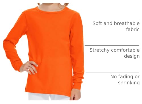 Image of 3T 4T 5T to 12 Years Girls Long Sleeve Shirts Kids Cotton T-Shirt Toddler Basic Crew Neck Top