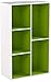 Furinno LUDER Book Shelf, 5-Cube Bookshelf, Reversible Bookcase, 9.4 x 19.5 x 31.5, for Living Room, Bedroom, Home Office, White/Green