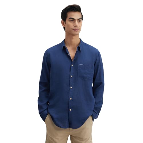 Image of Pepe Jeans Mens Linen Regular Fit Shirt