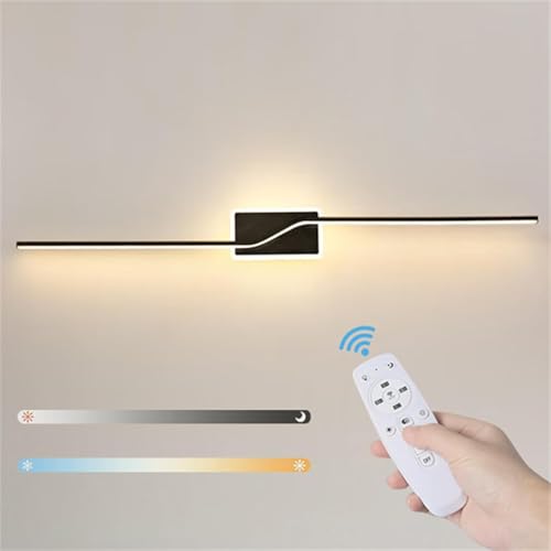 Apliques de pared regulables con mando de 100cm moderno de aluminio negro para salon