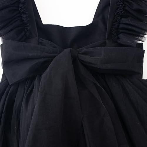 Image of Tutu.kk Toddler Girls Vintage Party Dress Ruffled Sleeve A-Line Tulle Flower Girl Dresses for Wedding,Birthday