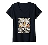 donna scrap wood funny woodworker intaglio del legno lavorazione del legno maglietta con collo a v