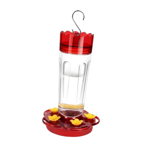 Image of HEAVENGLOW Hummingbird Feeder 15oz Hanging Bird Feeder with 5 Feeding Ports, Leak Resistant Water Feeder, Outdoor Garden Bird Feeder, Transparent PP Feeder with Hook
