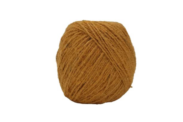 Klera Colored 75 Meter Jute Twine - 2mm Diameter/150 Gram/ 3 Ply - Eco-Friendly Natural Jute String Rope (Golden)