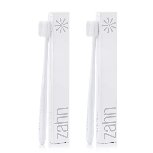 Zahn Ultra Soft Toothbrush for Sensitive Gums, Micro Fine Nano Bristles Tooth Brush (white-2pack)