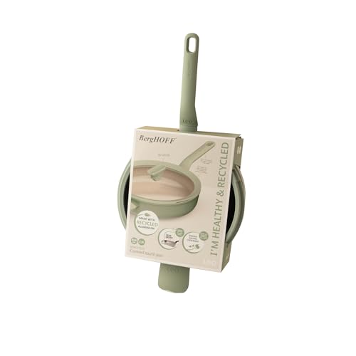 Sauteuse antiadhérente Berghoff Balance Sage 26cm avec couvercle en verre