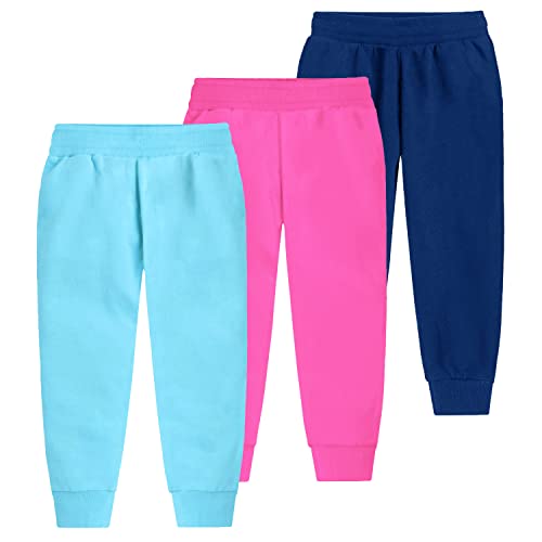Image of Trampoline Cotton Trackpants for Kids Pack of 3 with Drawstrings & Ribbed Cuffs | Boys & Girls Joggers with Prints | Side Pockets Soft Waistband | Breathable & Stretchable Playwear