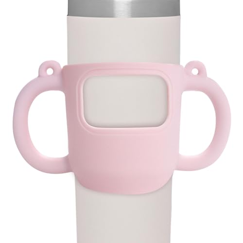 Tewzafiya Grip de vaso de doble mano de silicona, asas para vasos 14 oz | Grips de vaso de doble asa de silicona | Cubierta antideslizante protectora para biberones, tazas de café
