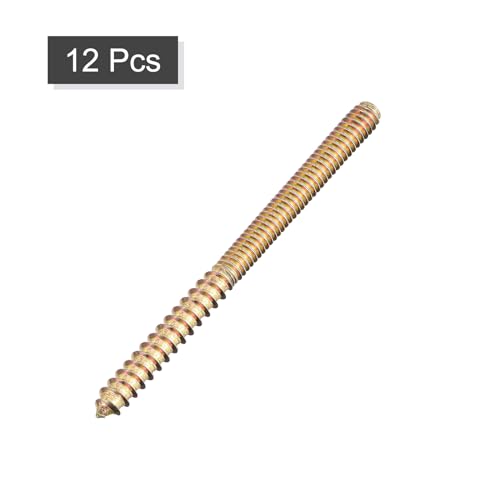 Image of uxcell 1 /4-20x3-1 /2 Hanger Bolts, 12pcs Double Ended Screws Wood Dowel Screws for Furniture
