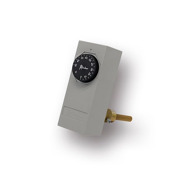 Rainbow Aquastat Temperature Controller 32-194F SPDT Contact for Water Heater/Boiler/Fan/Pump Control with Thermowell Included Used for Heating or Cooling