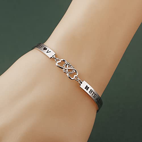 HELAN Bangtan Boys Gift Kpop Bangtan Boys Bracelet LOVE YOURSELF Bracelet Bangtan Boys Fans Gift Kpop Group Gift for Bangtan Boys Fans(LOVE V-ETBR) - Image 3