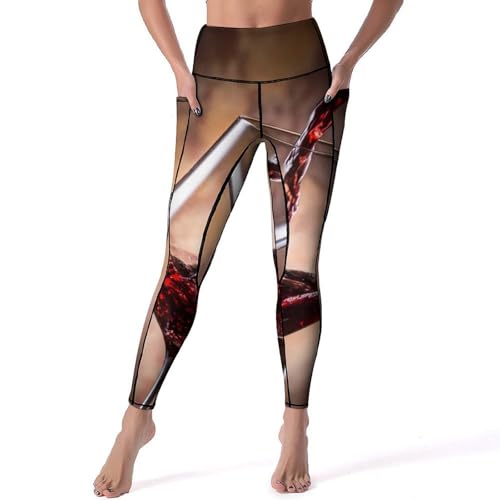 Leggings pour fitness et yoga vin rouge confortable taille haute S