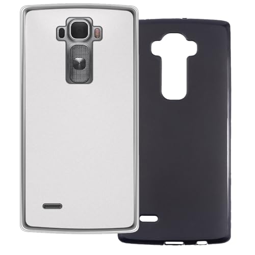 UOGNADGD 2-Pack TPU Case Compatible with LG G Flex 2 Phone Cover - Shockproof Flexible Protective Accessories with Precise Cutouts (White+Black)