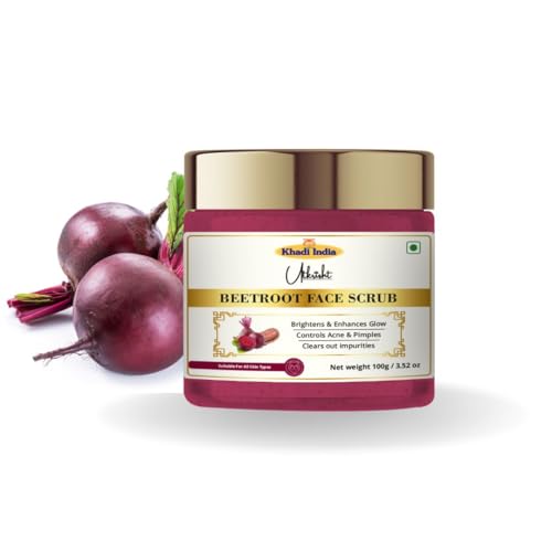 Image of Khadi Beetroot Face Scrub 100 gm | With Anitoxidants & Vitamins | For Dead Skin Cells & Pigmentation | Brightens, Even Out Skin Tone | All Skin Types | Exfoliating Scrub for Men & Women