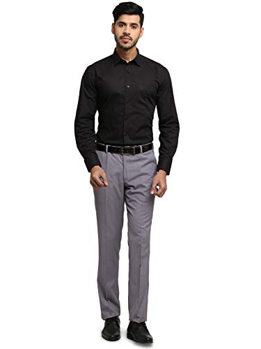 Image of JadeBlue Men's Regular Fit Solid Formal Shirt, Cotton Full Sleeve, Office Wear Shirt, Comfortable & Professional Look, Durable Fabric