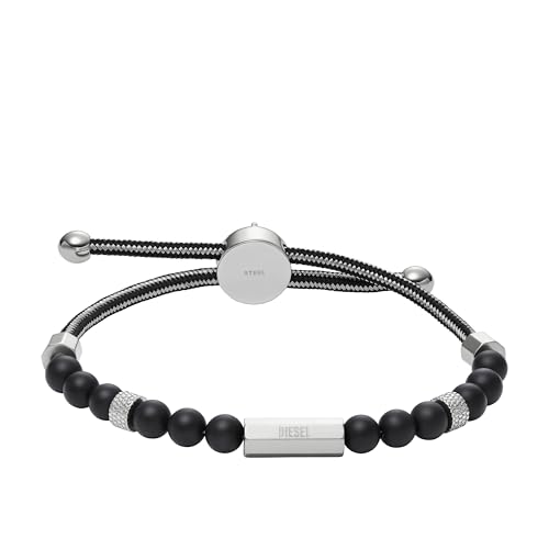 Diesel Stainless Steel and Beaded Bracelet for Men