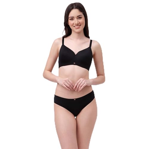 Image of SOIE Women's Full coverage, Padded, Non-wired Seamless Bra with Medium coverage brief