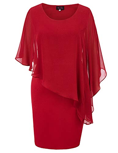 Hanna Nikole Femmes Plus Size Cape Robe en Mousseline de soie Rob...