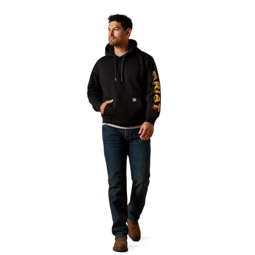 ARIAT mens Rebar Lightweight Logo Hoodie3