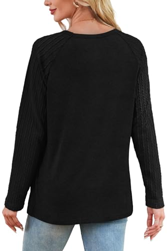Image of OFEEFAN Long Sleeve Shirts for Womens Fall Fashion 2026 Crewneck Oversized Sweatshirt Tunic Tops to Wear with Leggings