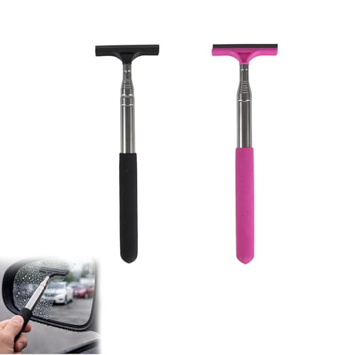 Car Window Squeegee-Wing Mirror Wiper Car Squeegee Water Absorption and Defogging Glass Cleaning Tool Universal Mini Auto Mirror Cleaner for All Vehicles Scalable Design Accessories2Pcs