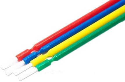 Dental Micro Brush Bendable Applicators Multi-Purpose Oral Disposable Tips 4 Color Assorted Long Shank 100pcs