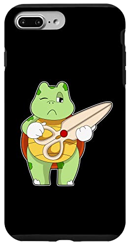 カメ 美容師 はさみ スマホケース iPhone 7 Plus/8 Plus 用