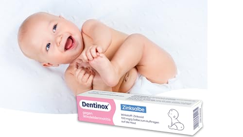 Dentinox Zinksalbe – Beruhigende Hautpflege für gereizte Babyhaut – Ideal bei Windeldermatitis, Rötungen und Wunden – Schützt und pflegt empfindliche Haut sanft und effektiv– 45g