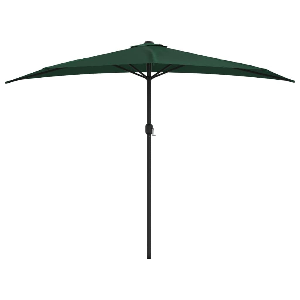 VIDAXL Garden Parasol Aluminium Pole 300x155cm Green