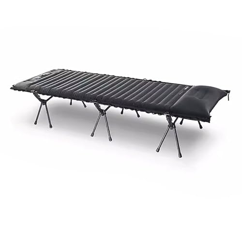 Fold Out Bed for Adults Inflatable Bed Queen with Frame Load Capacity 160kg Comfortable Surface Air Bed Best for Guest Travel Vacation Camping Push to Inflate(Black)