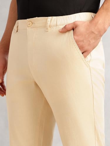 Image of Thomas Scott Men's | Straight Fit | Mid-Rise | Solid | 4 Pockets | Woven | Chinos Trouser