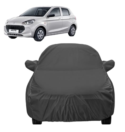 Image of Auto Hub Car Cover Compatible with Maruti Alto (Model : 2024-Till Date) with Mirror Pocket, Dustproof, Heat Resistant, Triple Stitched, Alto Car Cover- Grey