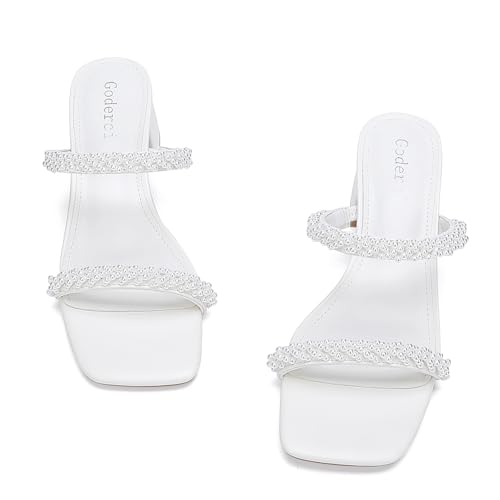 Women's Chunky Block Low Heeled Sandals Two Strap Square Open Toe Slip On Mule Heels3