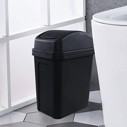 Gloreen Caneca de Basura Plástica 7 L Swing Lid Negra miniatura 7