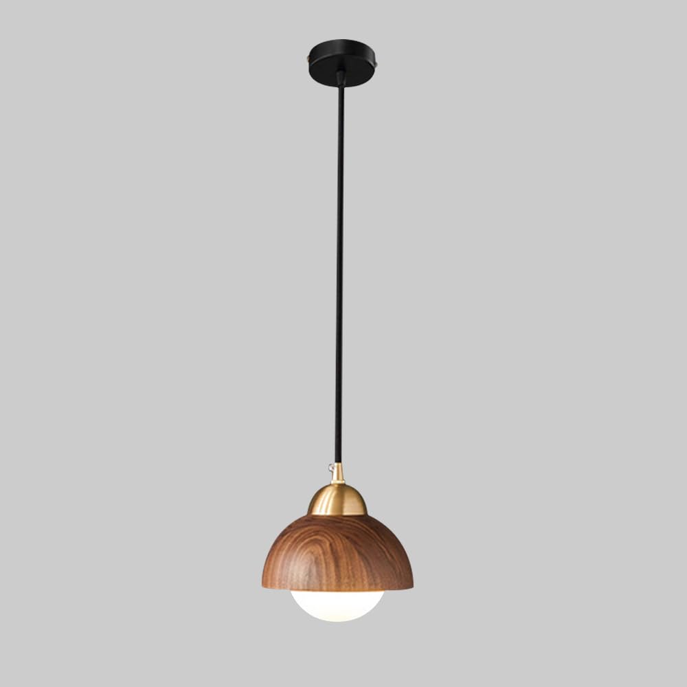Lustres décoratifs pour îlot de cuisine en noyer véritable et laiton