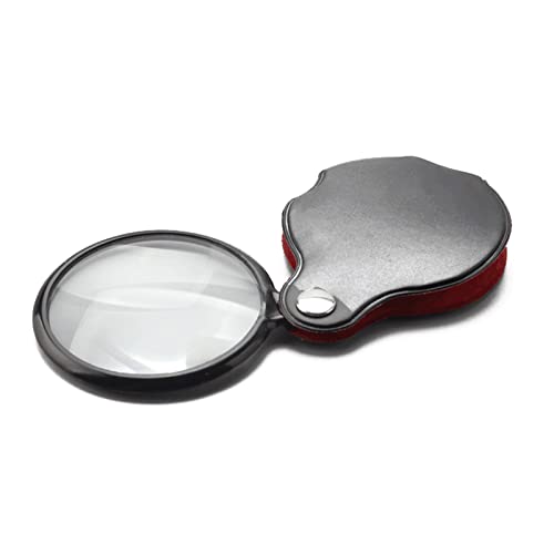 10X Pocket Folding Magnifier Loupe Optical Magnifying Glass with Leather Case Accessory