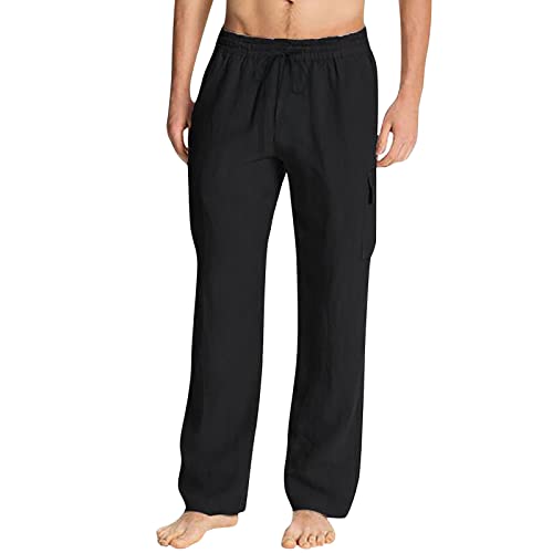 Cubinest Herren Trainingshose Lang Laufhose Baumwolle Slime Fit Track Pants Sweatpants mit Taschen Leicht Jogger Jogginghose Sweathose Stretch Sommer Sport Freizeithose Trainingshose Sporthose Cover