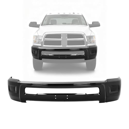 ALMULOO Front Bumper Face Bar Compatible with 2010-2018 Dodge Ram 2500 3500 Replacement for 1MQ01TZZAB 1MQ01RXFAB CH1002389 3PCS W/O Parking Aid Sensor Holes & Fog Light Holes