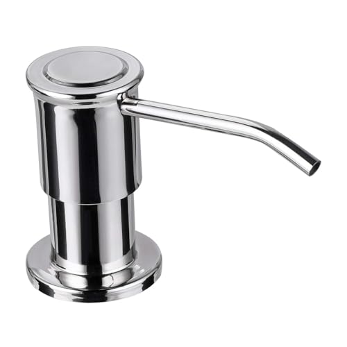Maizoon Built-in Soap Dispenser for Kitchen 304 Stainless Steel Pump Head with 500ML/17OZ Bottle and 100CM/39Inches Extension Tube Dish Soap Hand Lotion Dispenser Bright Silver