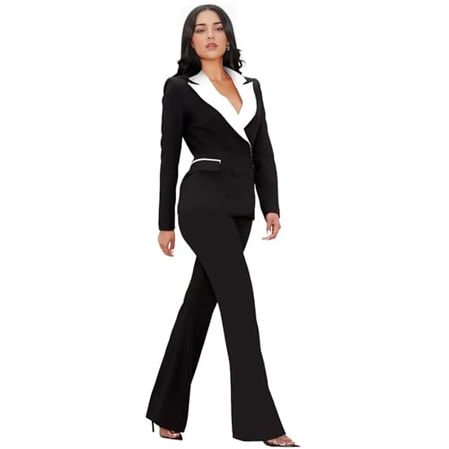 Womens Suit 2 Piece Tuxedo for Women Double Breasted Suits Business Slim Fit Tuxedos Casual Blazer Pants Set3