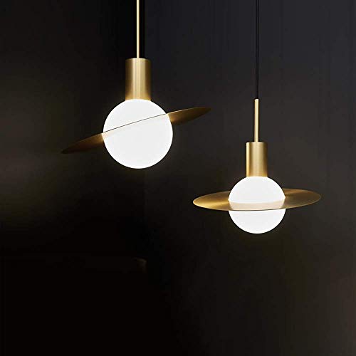 Lustre boule de verre haut goût luminaire minimaliste en cuivre véritable