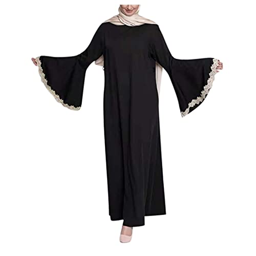 Abaya robe de prière femme en tissu fluide avec hijab intégré et ceinture assortie pour le Ramadan