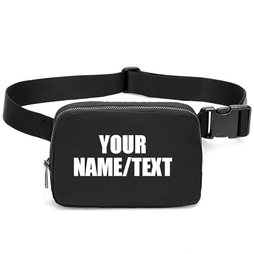 Custom Embroidered Belt Bag for Women Men,Personalized Mini Waist Pack,Crossbody Bag with Adjustable Strap for Sport Travel