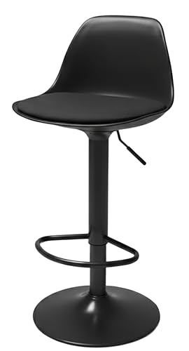 DK HOME Taburete de Bar con Respaldo Blanco