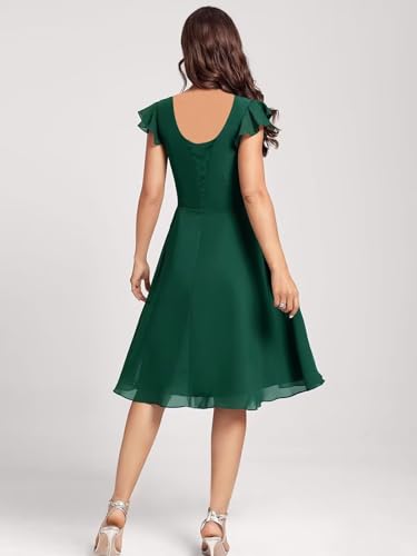 Chiffon Summer Dresses for Women 2025 Ruffle Short Sleeves Wedding Guest Dresses for Women Midi Plus Size Dresses3