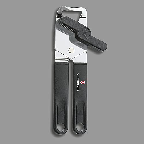 Victorinox Swiss Made Stainless Steel Universal Tin/Can Opener, Multipurpose Kitchen Tool for Professional & Household Use, Perfect for Camping, & Parties, Black, 18 Cm | 7.6857.3